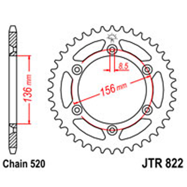 JT JT Rear Sprockets R/W 822-47 (820)